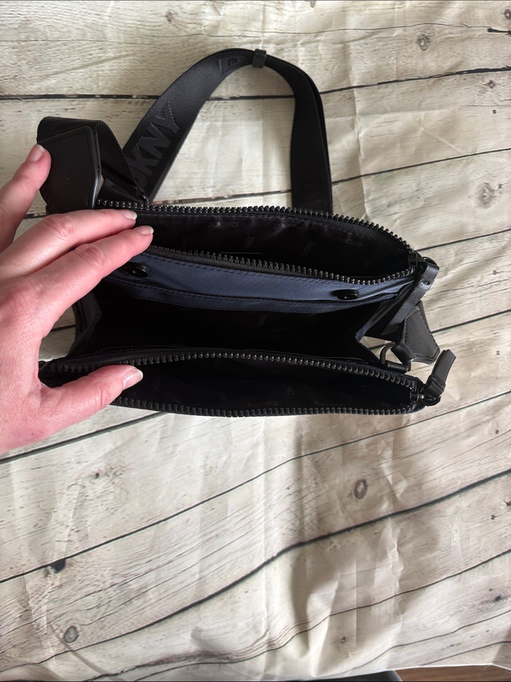 DKNY Navy and Black Messenger Crossbody Bag - Picture 2 of 4